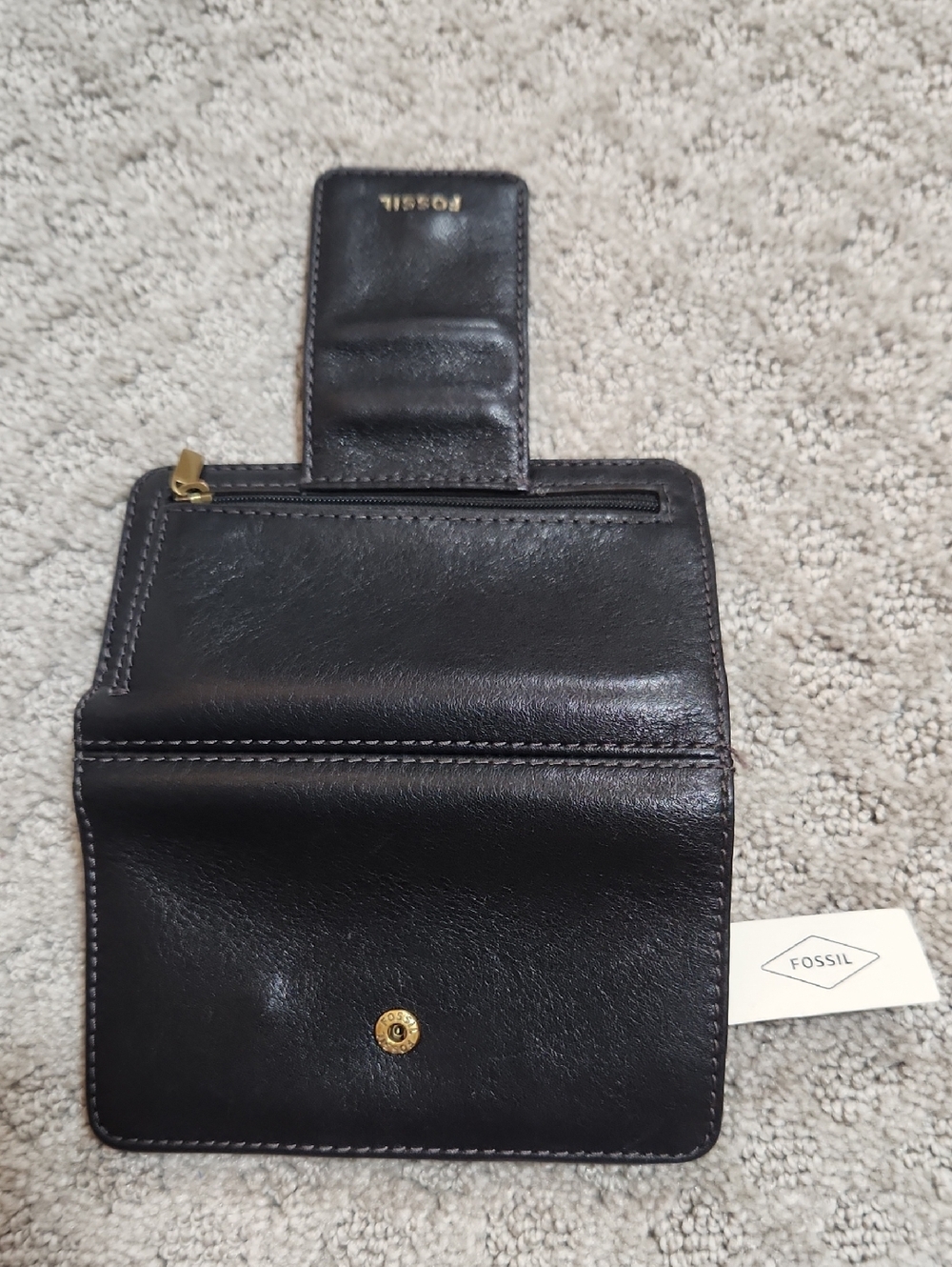 Fossil Madison Multi Black Cowhide Leather Fold Wallet New With Tag - Picture 3 of 16
